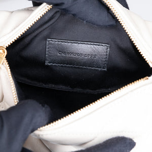 SAINT LAURENT SADE TUBE SHOULDER BAG MINI WHITE GHW