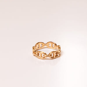 HERMES SIZE 53 CHAINE D’ANCRE ENCHAINEE PM RING SMALL MODEL ROSE GOLD