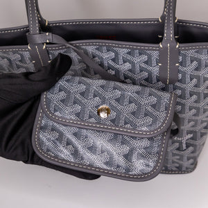 GOYARD MINI ANJOU TOTE BAG CANVAS / CALFSKIN GREY SHW