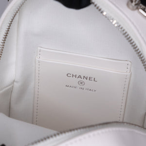 CHANEL 24C MINI BACKPACK / CROSSBODY BAG WHITE CALFSKIN LEATHER SHW