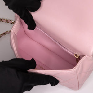 CHANEL 25P TOP HANDLE MINI FLAP BAG （MICROCHIP)