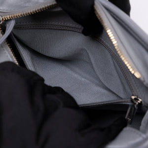 CHANEL SMALL CHEVRON GABRIELLE HOBO BAG GREY CALFSKIN LEATHER MULTICOLOURED HARDWARE