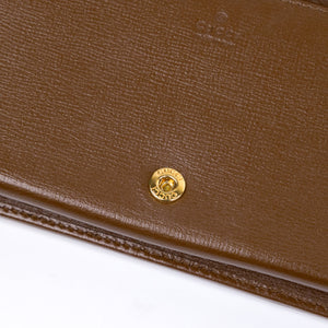 GUCCI HORSEBIT 1955 WALLET ON CHAIN GG SUPREME CANVAS BEIGE/DARK BROWN GHW