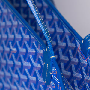 GOYARD ARTOIS GM TOTE BAG GOYARDINE CANVAS/CALFSKIN BLUE SHW