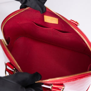 LOUIS VUITTON ALMA PM PATENT LEATHER RED GHW