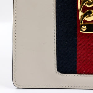 GUCCI MINI SYLVIE CALFSKIN WHITE GHW