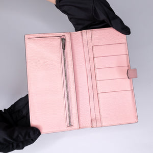 HERMES BEARN LONG WALLET CHEVRE MYSORE 3Q ROSE SAKURA SHW STAMP T
