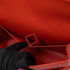 CHANEL JUMBO CLASSIC DOUBLE FLAP RED CAVIAR LEATHER GHW