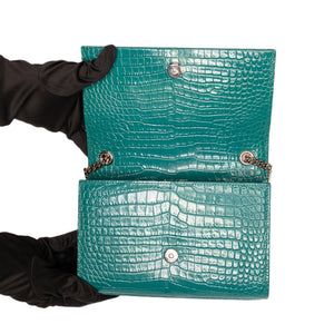 SAINT LAURENT SMALL KATE BAG WITH TASSEL CROC-EMBOSSED LEATHER SHW