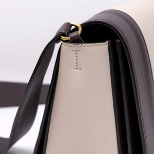 CELINE FRAME BAG CALFSKIN BROWN / WHITE GHW