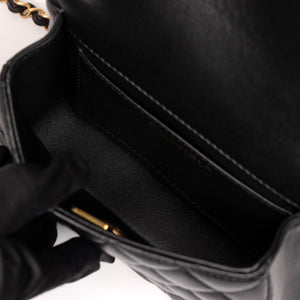 CHANEL 25B PEARL HANDLE MINI SQUARE LAMBSKIN LEATHER GHW (MICROCHIP)