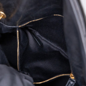 SAINT LAURENT PUFFER BAG MEDIUM BLACK NAPPA LEATHER GHW