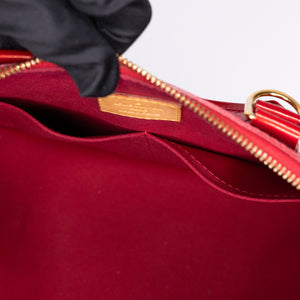 LOUIS VUITTON ALMA PM PATENT LEATHER RED GHW