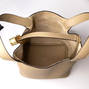 HERMES PICOTIN 18 LOCK BAG CLEMENCE TRENCH GHW STAMP K