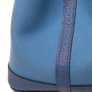 HERMES GARDEN PARTY 30 CANVAS / NEGONDA LEATHER BLUE AGATE SHW STAMP Z