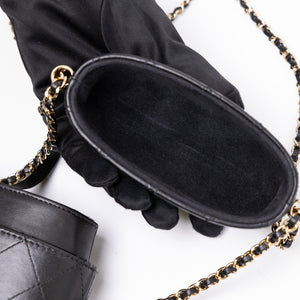 CHANEL VERTICAL PHONE CASE BLACK LAMBSKIN GHW