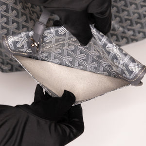 GOYARD SAINT LOUIS PM TOTE GOYARDINE CANVAS / CALFSKIN GREY SHW
