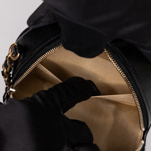 CHANEL CC ROUND CLUTCH LAMBSKIN LEATHER GHW