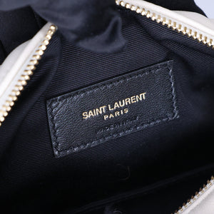 SAINT LAURENT SADE TUBE SHOULDER BAG MINI WHITE GHW