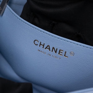 CHANEL MINI RECTANGULAR FLAP BAG LAMBSKIN BABY BLUE LGHW
