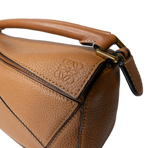 LOEWE MINI PUZZLE BAG CALFSKIN TAN