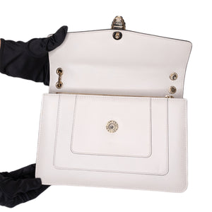 BVLGARI SEPRENTI FOREVER SHOULDER BAG WHITE GHW
