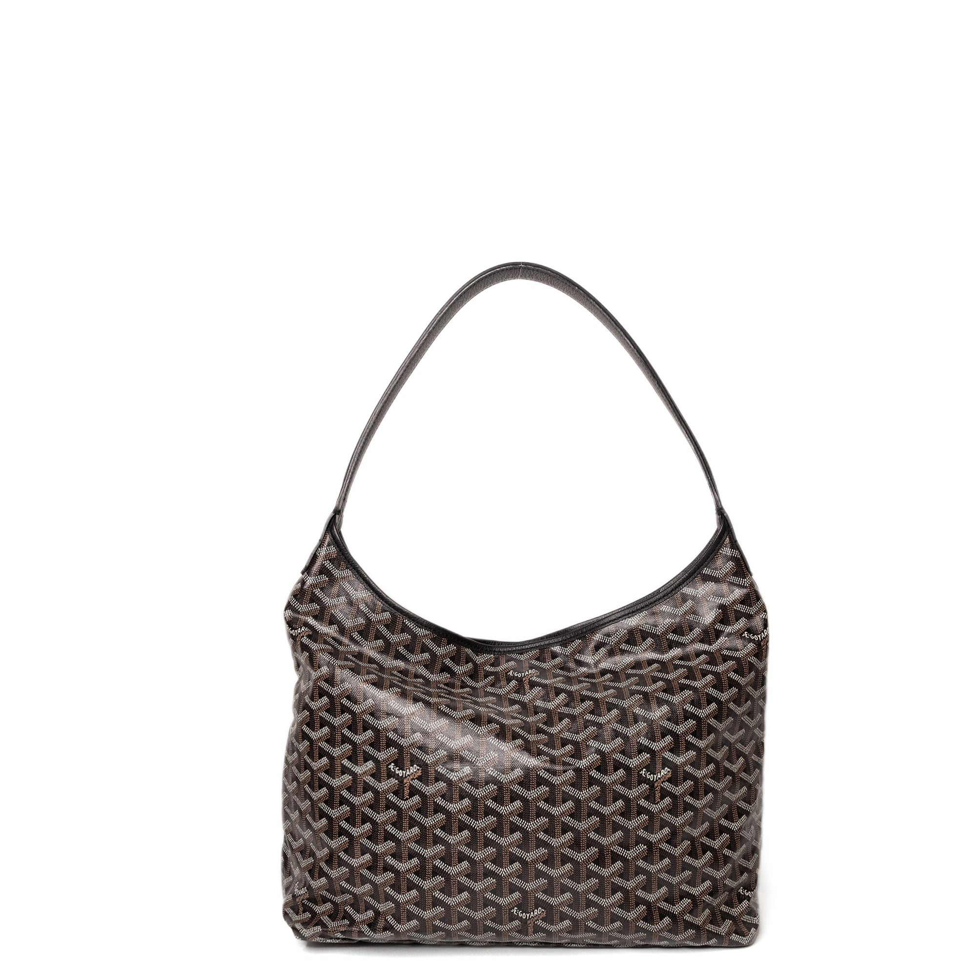 GOYARD BOHEME HOBO PM BAG GOYARDINE CANVAS BLACK SHW
