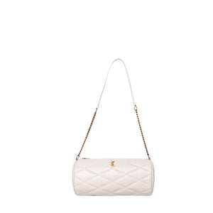 SAINT LAURENT SADE TUBE SHOULDER BAG MINI WHITE GHW