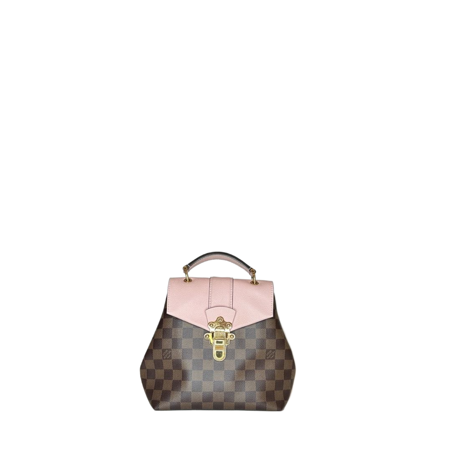 LOUIS VUITTON CLAPTON DAMIER EBENE PINK LEATHER BACKPACK