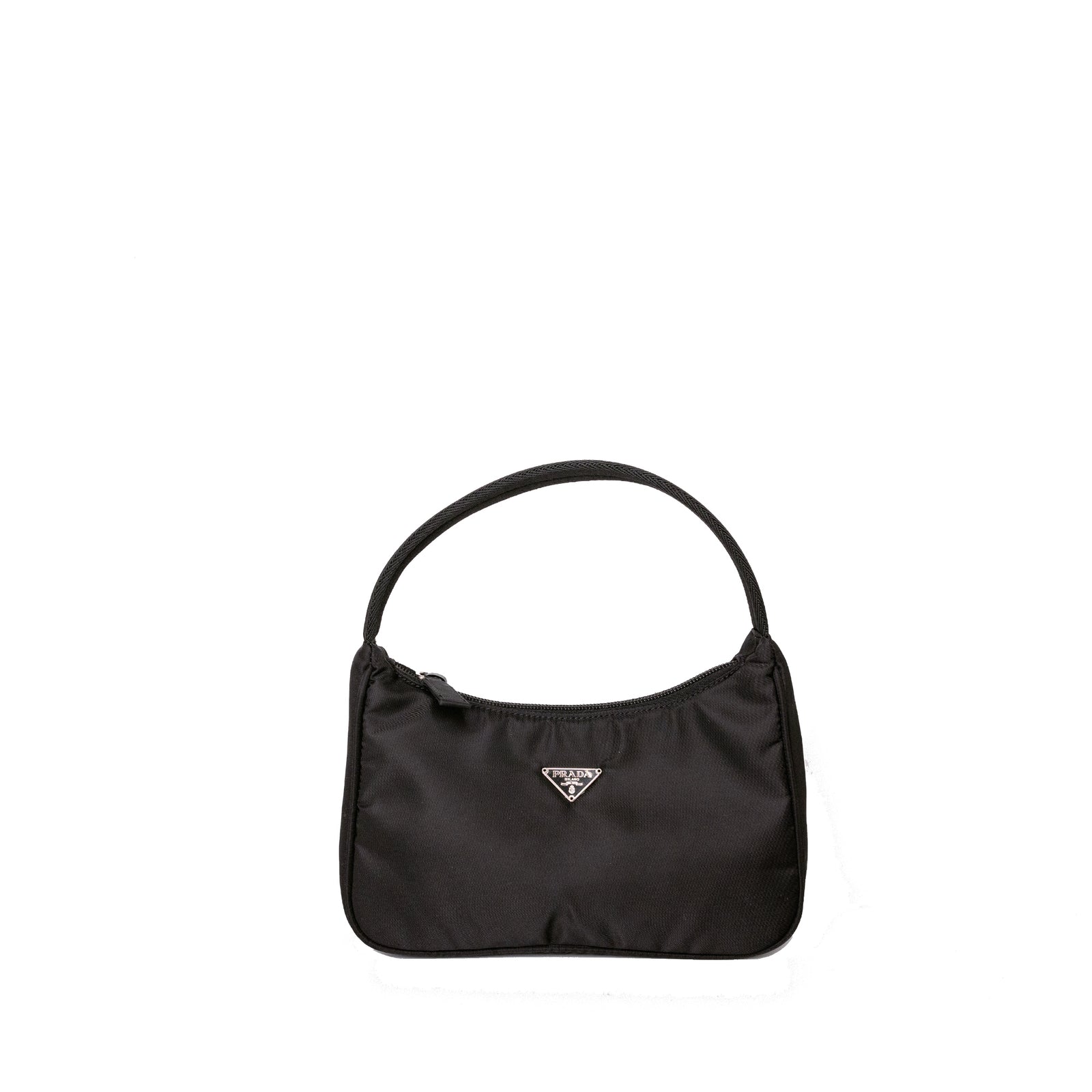 PRADA BLACK NYLON HOBO BAG
