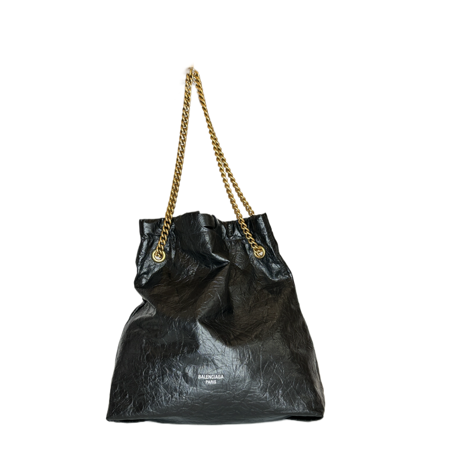 BALENCIAGA WOWEN'S CRUSH MEDIUM TOTE BAG IN BLACK