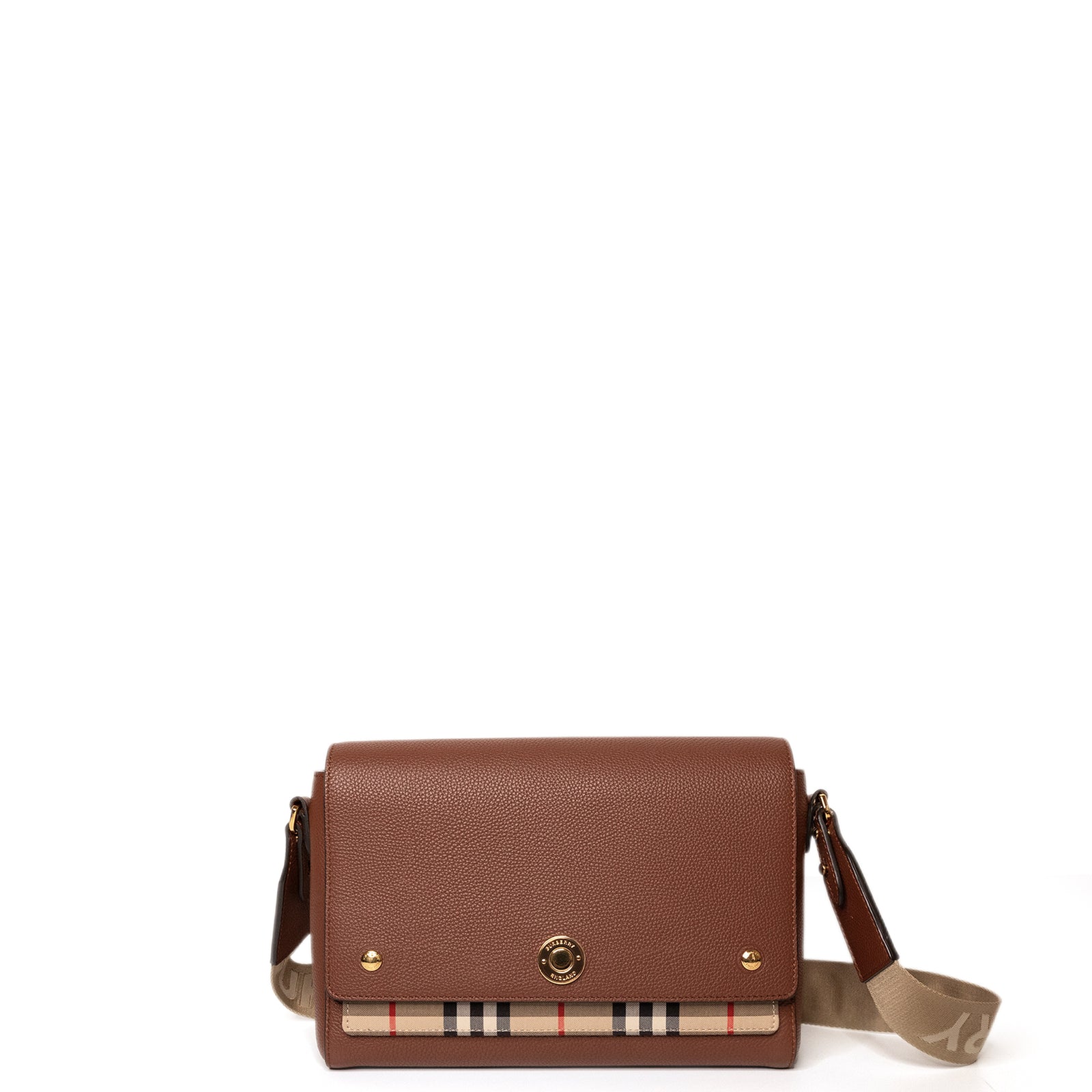 BURBERRY NOTE CROSS-BODY BAG CALFSKIN / CANVAS GHW