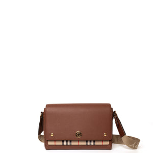 BURBERRY NOTE CROSS-BODY BAG CALFSKIN / CANVAS GHW