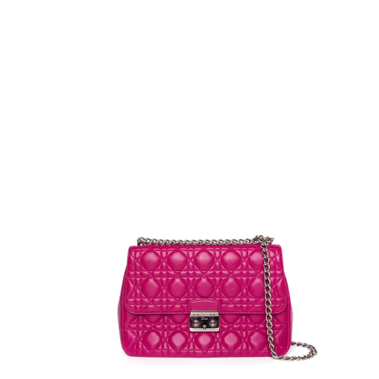 CHRISTIAN DIOR MISS DIOR SHOULDER BAG LAMBSKIN HOT PINK