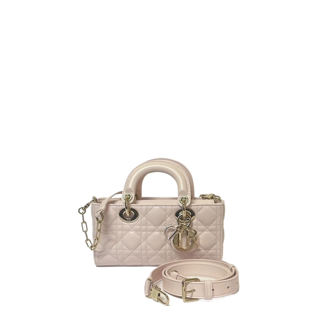 CHRISTIAN DIOR D JOY PINK LAMBSKIN GHW
