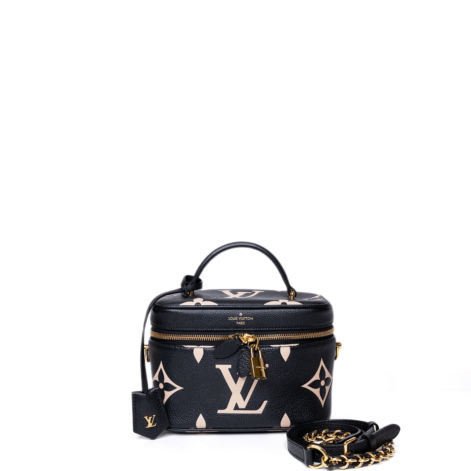 LOUIS VUITTON VANITY PM BLACK/BEIGE CALFSKIN GHW