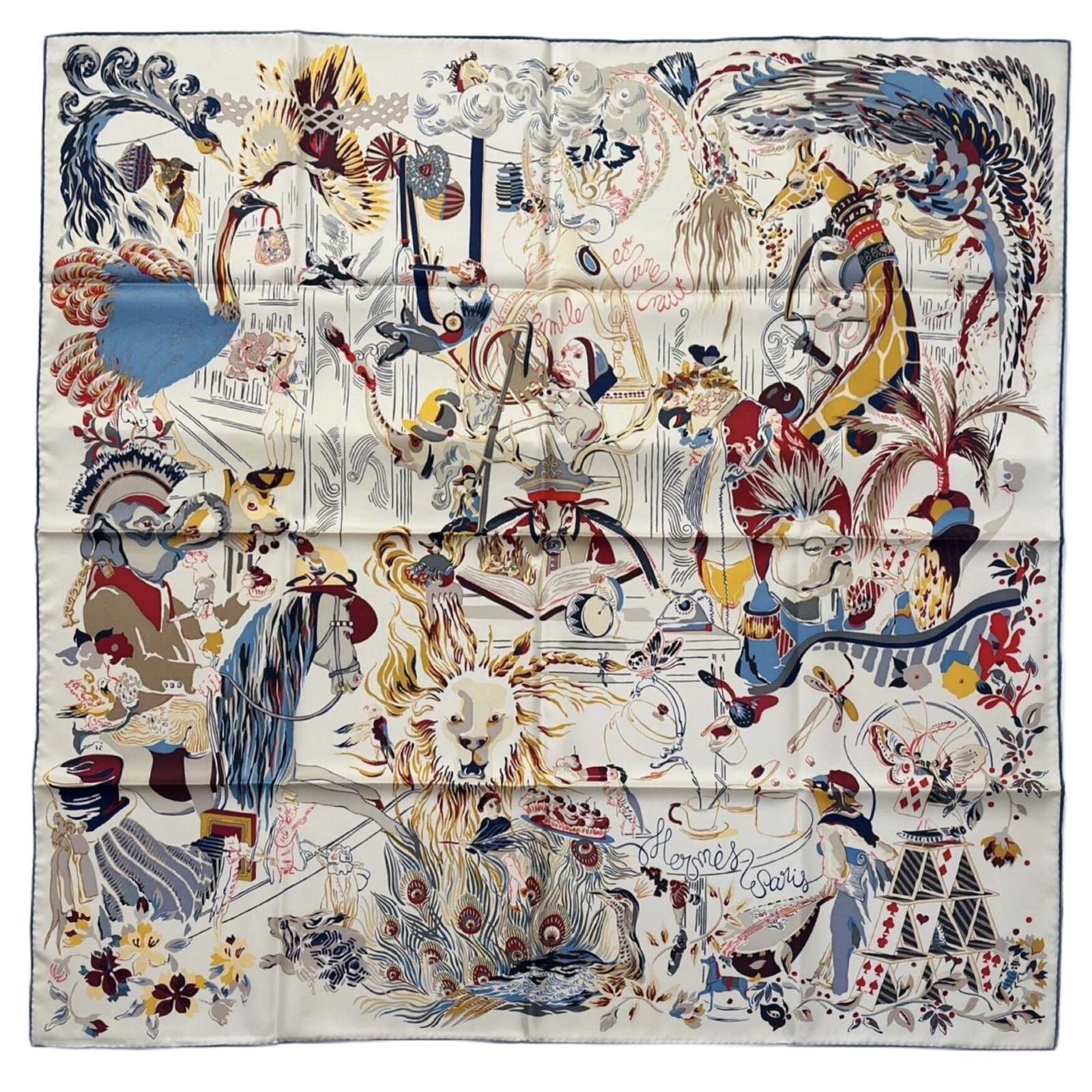 HERMES EMILE ET UNE NUIT SILK SCARF 90CM