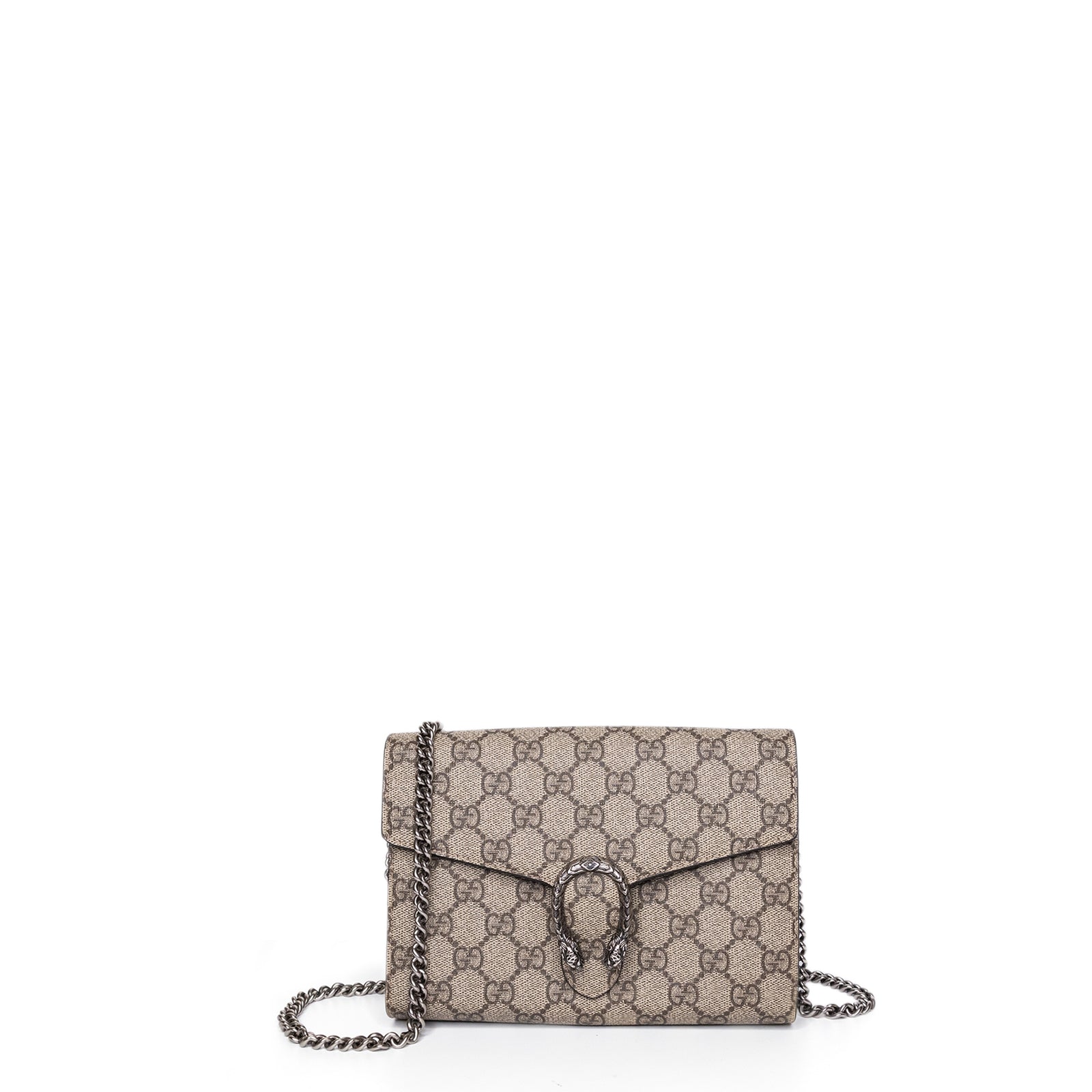 GUCCI DIONYSUS WALLET ON CHAIN GG SUPREME CANVAS/LEATHER BEIGE SHW