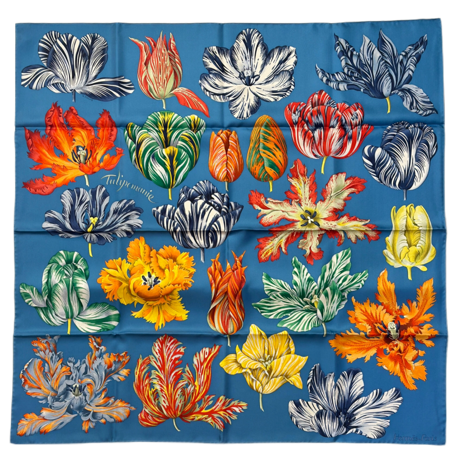 HERMES TULIPOMANIE SILK SCARF 90CM