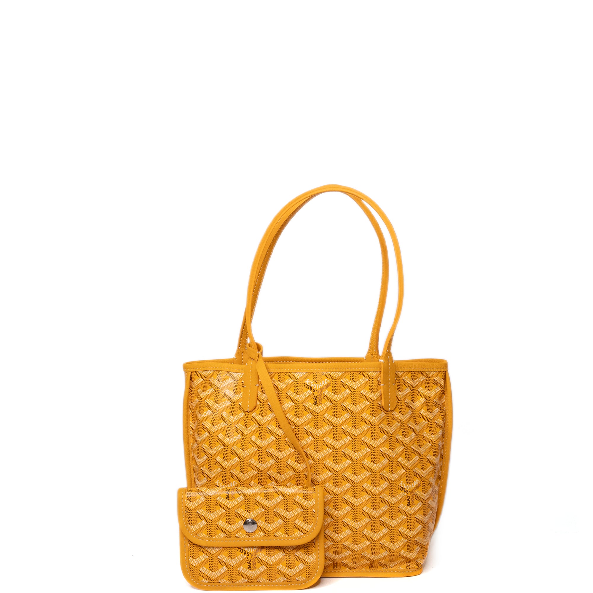 GOYARD MINI ANJOU TOTE BAG CANVAS / CALFSKIN YELLOW SHW