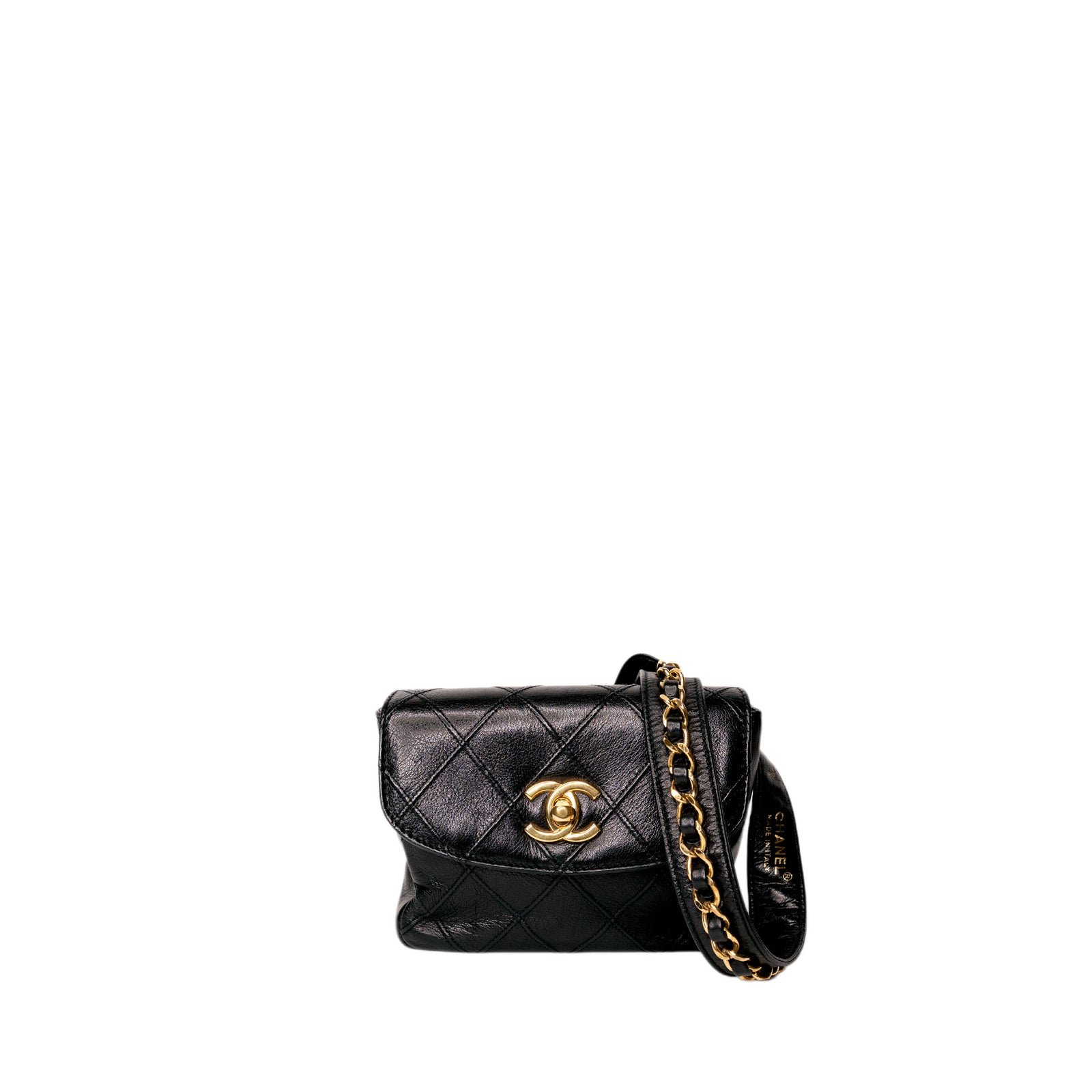 CHANEL MATELASSE WAIST POUCH/ BELT BAG WITH COCO MARK