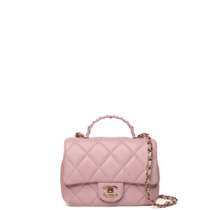 CHANEL 25P TOP HANDLE MINI FLAP BAG （MICROCHIP)