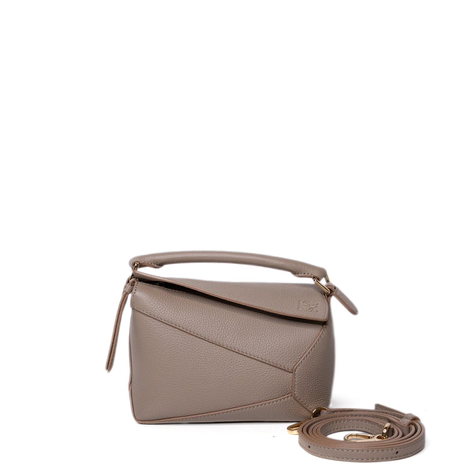 LOEWE MINI PUZZLE BAG SAND CALFSKIN GHW