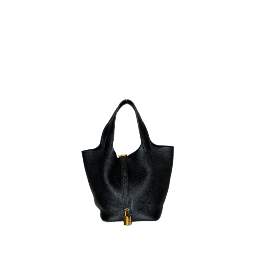 HERMES PICOTIN LOCK 18 BLACK GHW STAMP Z