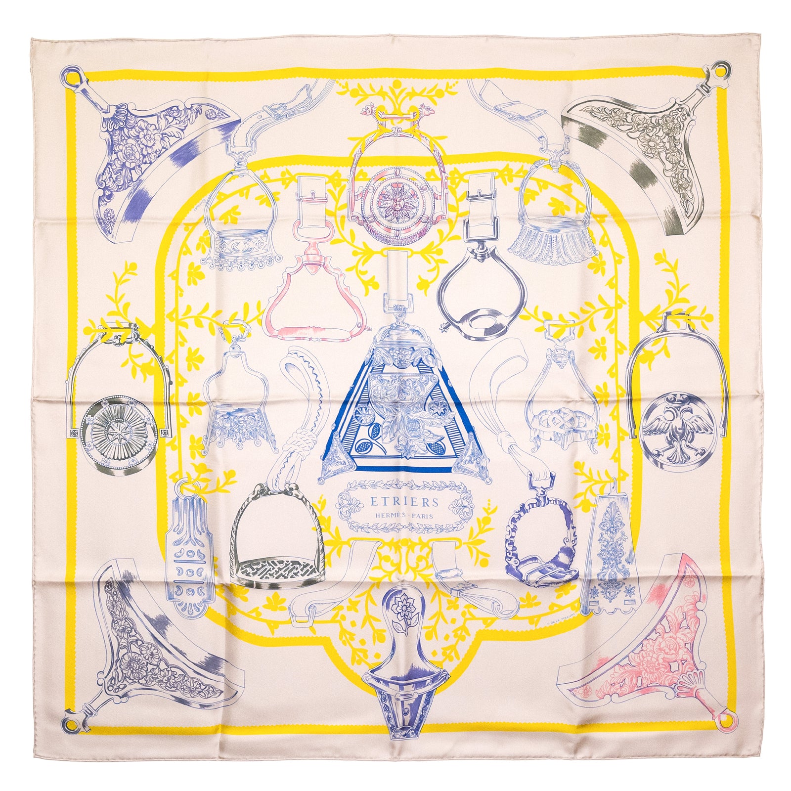 HERMES ETRIERS SILK SCARF 90CM