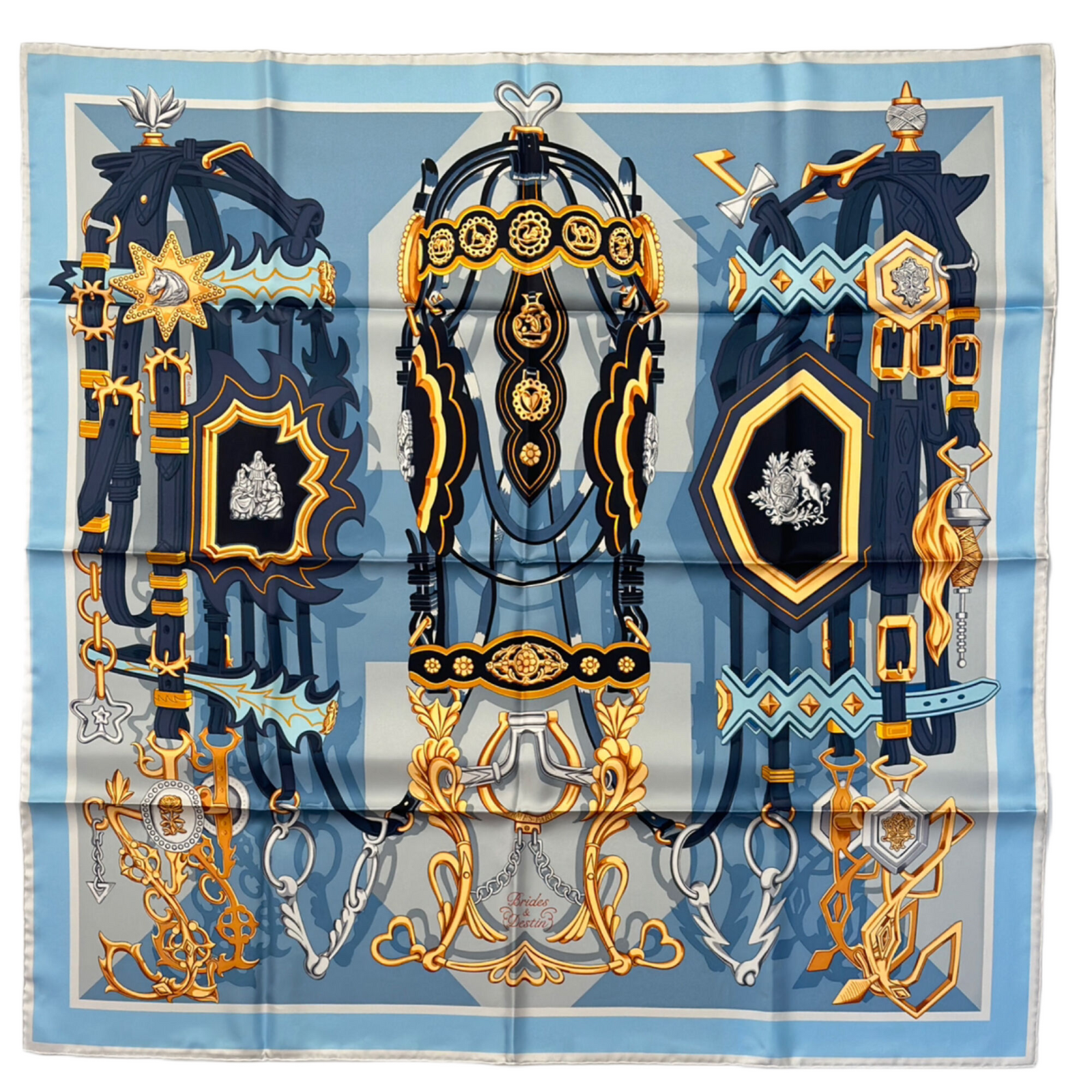 HERMES BRIDES ET DESTIN SILK SCARF 90CM