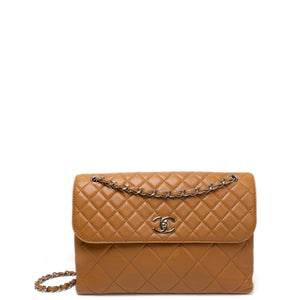 CHANEL VINTAGE FLAP BAG CARAMEL LAMBSKIN SHW