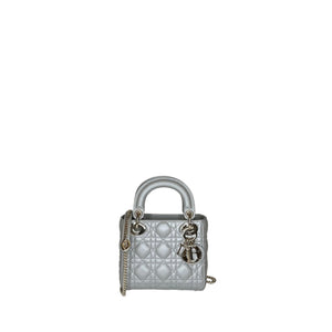 DIOR MINI LADY DIOR OPALINE GREY SHW