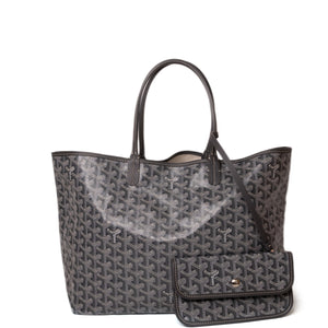 GOYARD SAINT LOUIS PM TOTE GOYARDINE CANVAS / CALFSKIN GREY SHW