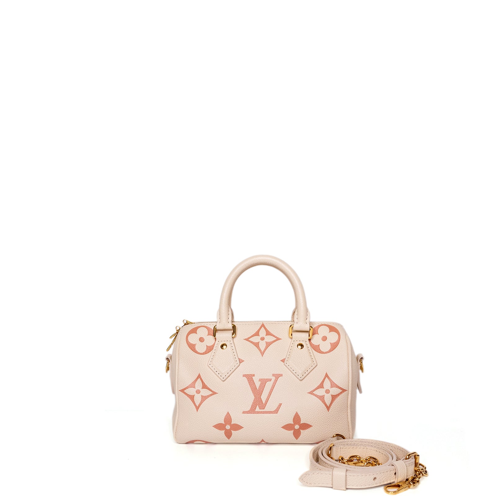 LOUIS VUITTON SPEEDY BANDOULIERE 20 CREAM / PINK GHW